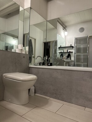 Apartment, 1 King-Bett | Badezimmer | Duschwanne, Komfortbadewanne, Haartrockner, Handtücher