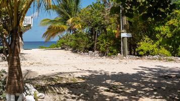 Chaises longues, serviettes de plage