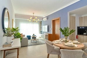 Living area - CENTRAL APARTMENT GREAT VIEW / POOL / WIFI / GYM IN SANTO DOMINGO (Santo Domingo)