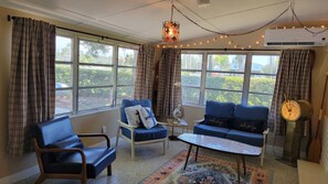 Smart TV, DVD player, books, music library