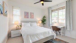 3 bedrooms, desk, soundproofing, iron/ironing board