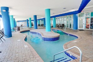 Indoor pool, a heated pool - Oceanfront penthouse, centrally located, 4 bed/ 4 bath (Myrtle Beach)