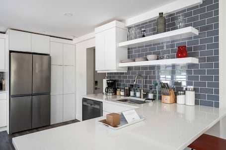 Fridge, microwave, oven, stovetop. `Ski` at Hills Meaford | 2BD Suite + Bunk Beds