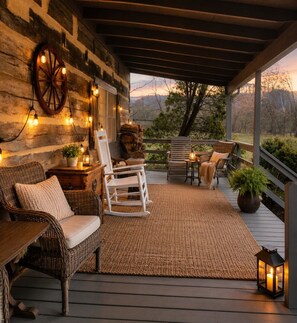 Terrace/patio - Riverfront Cabin! Farm, Kayaks & Trail (BB) (Luray)