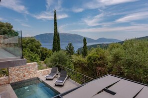 Pool - Contemporary Villa with A/C, Private Pool, Panoramic Hillside and Sea Views 10 mins from Fiscardo! (Matsoukata)