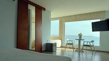 Superior Double or Twin Room, Hot Tub, Sea View | Living area | 42-inch flat-screen TV with digital channels, TV