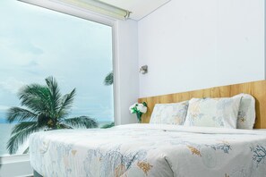 高級雙人或雙床房, 海景 | 客房內保險箱、免費無線上網、床單