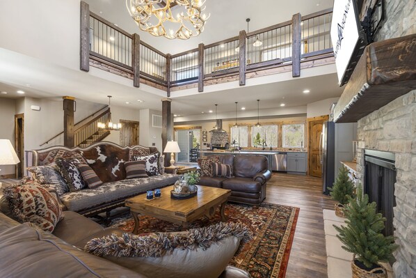 Smart TV, fireplace, table football