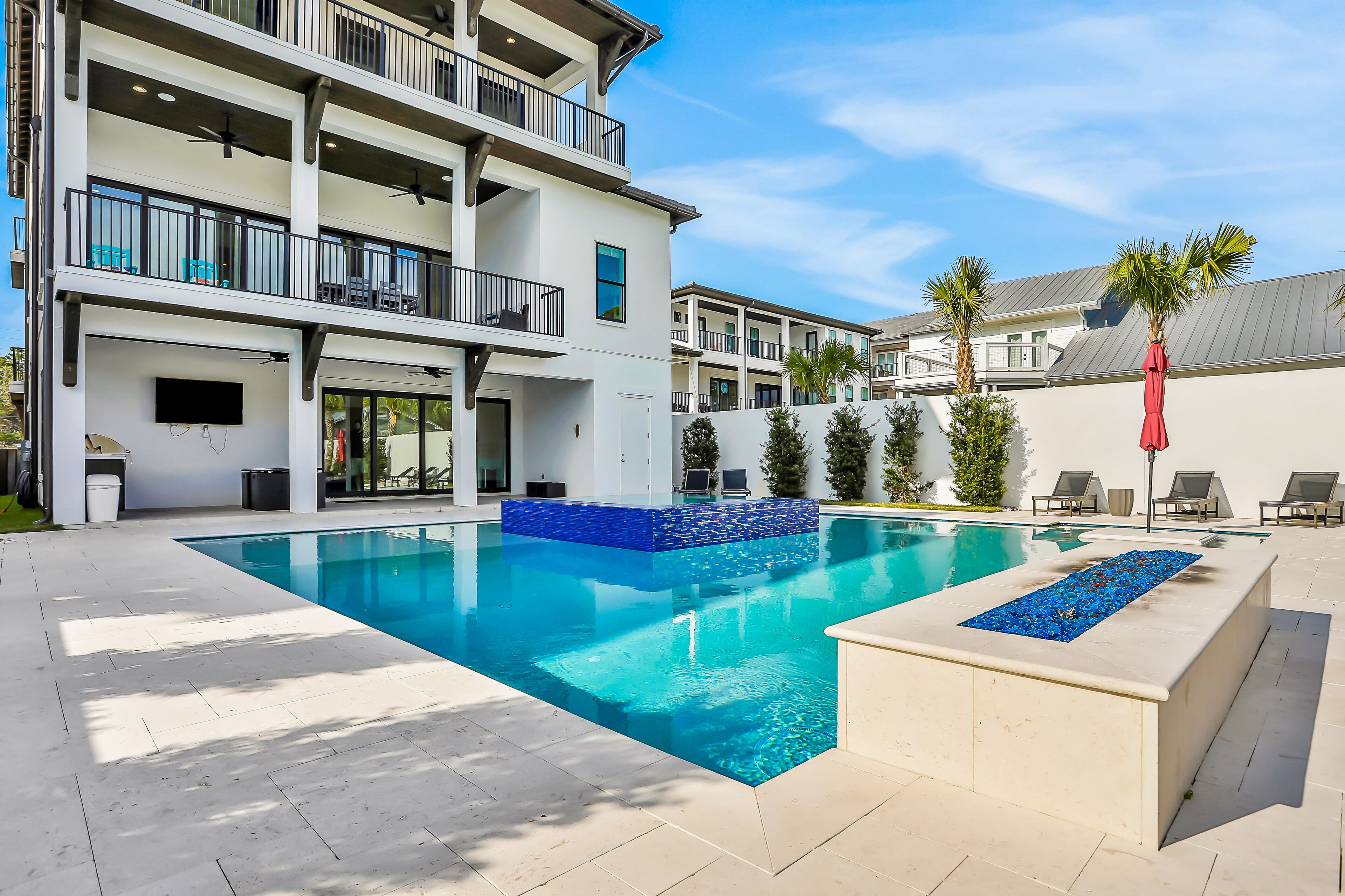 Newly built beach house with private pool, spa, & outdoor living - walk to beach