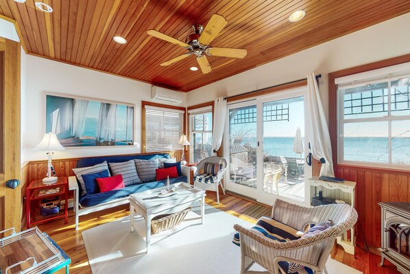 TV, fireplace, DVD player, books