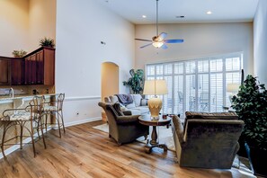 TV, fireplace, streaming services
