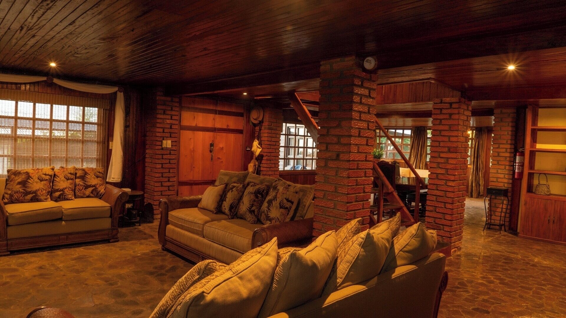 Televisión y chimenea 