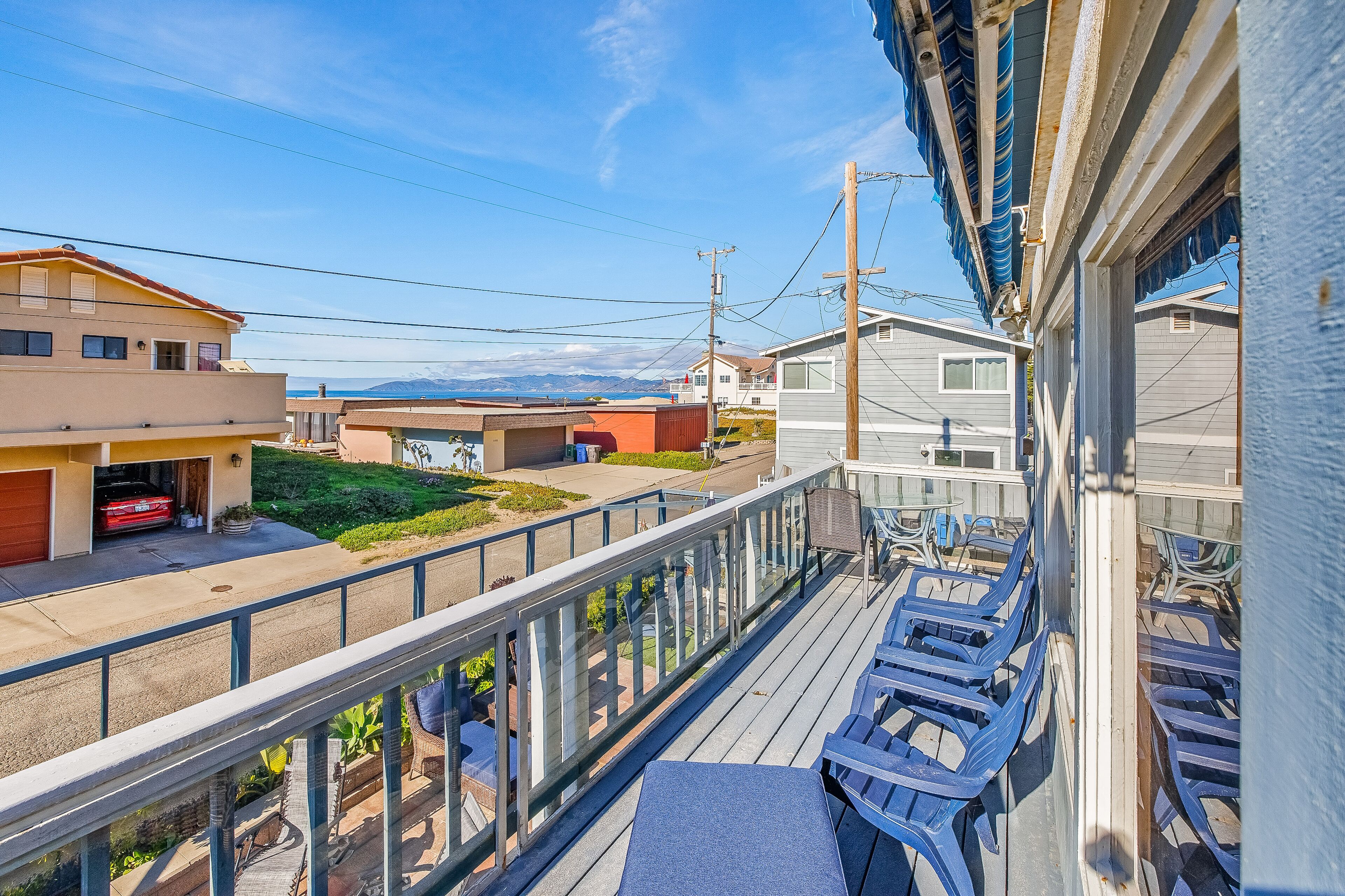 Enchanting home near the beach with ocean view, inviting patio & deck, fireplace