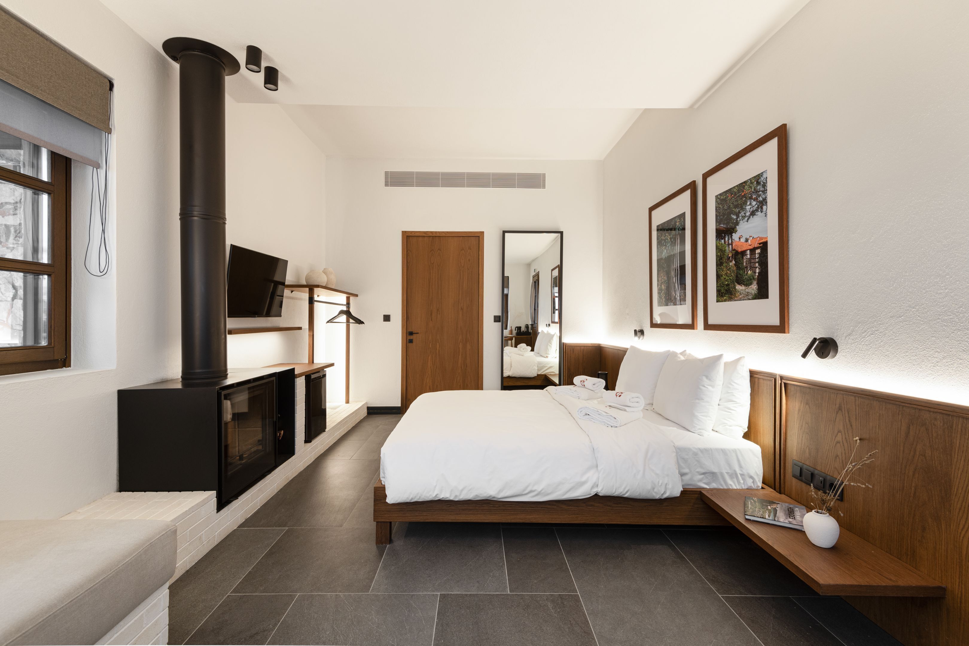 Junior Suite with Fireplace - Mountain & Sea View | Premium bedding, down duvets, minibar, in-room safe