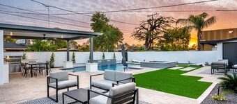 Swim up to cooking & entertainment, play corn hole, and relax by the fire at Cascada