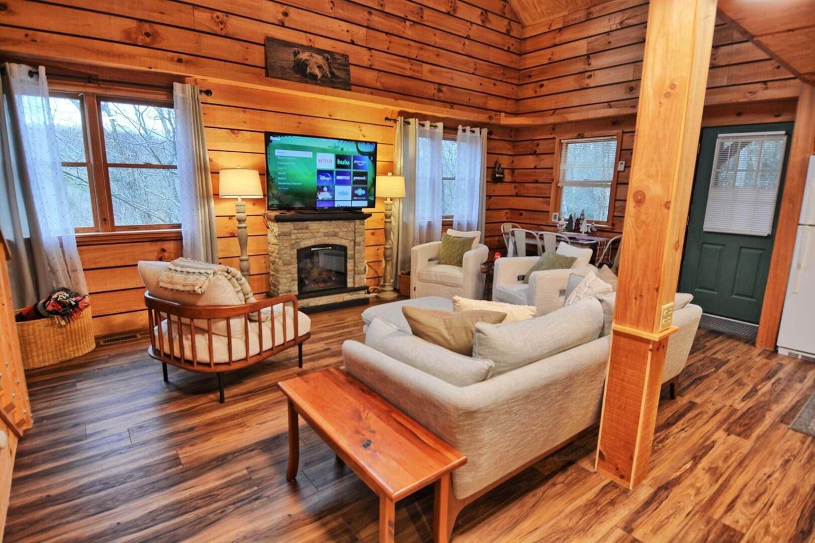 Living Room with Electric Fireplace