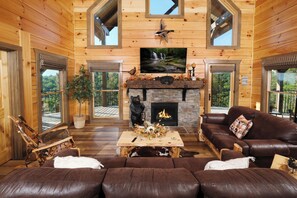 Smart TV, fireplace, video games