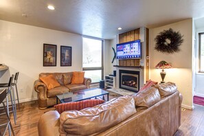 TV, caminetto, lettore DVD