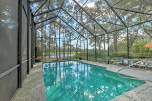 A heated pool - 21 Port Tack - Screened In Pool with Lagoon Views (Hilton Head Island)