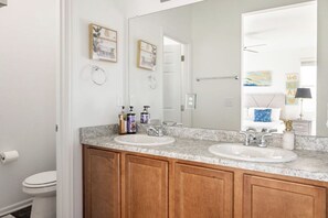 Shower, towels, soap, shampoo