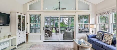 TV, fireplace, table tennis