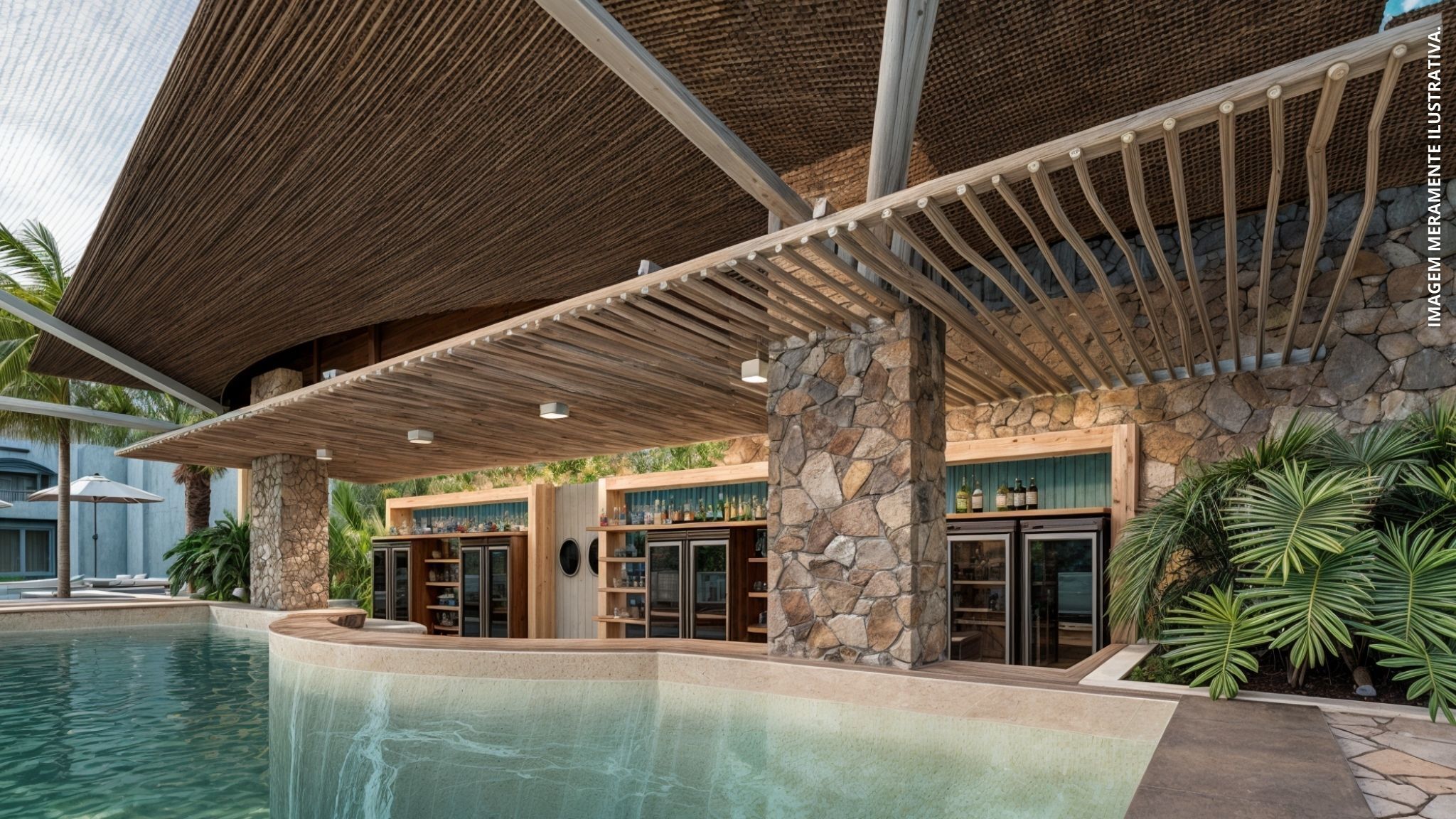 3 bar/ruang istirahat, bar renang naik, bar tepi kolam 