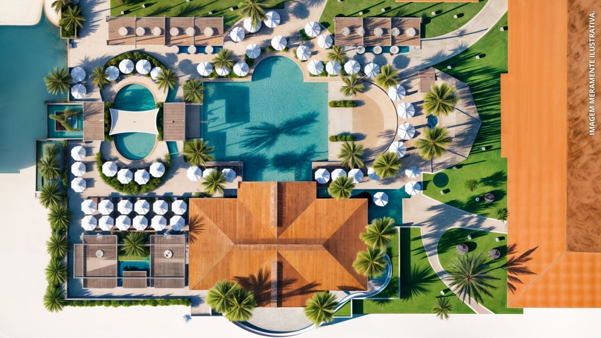 2 outdoor pools, pool umbrellas, pool loungers