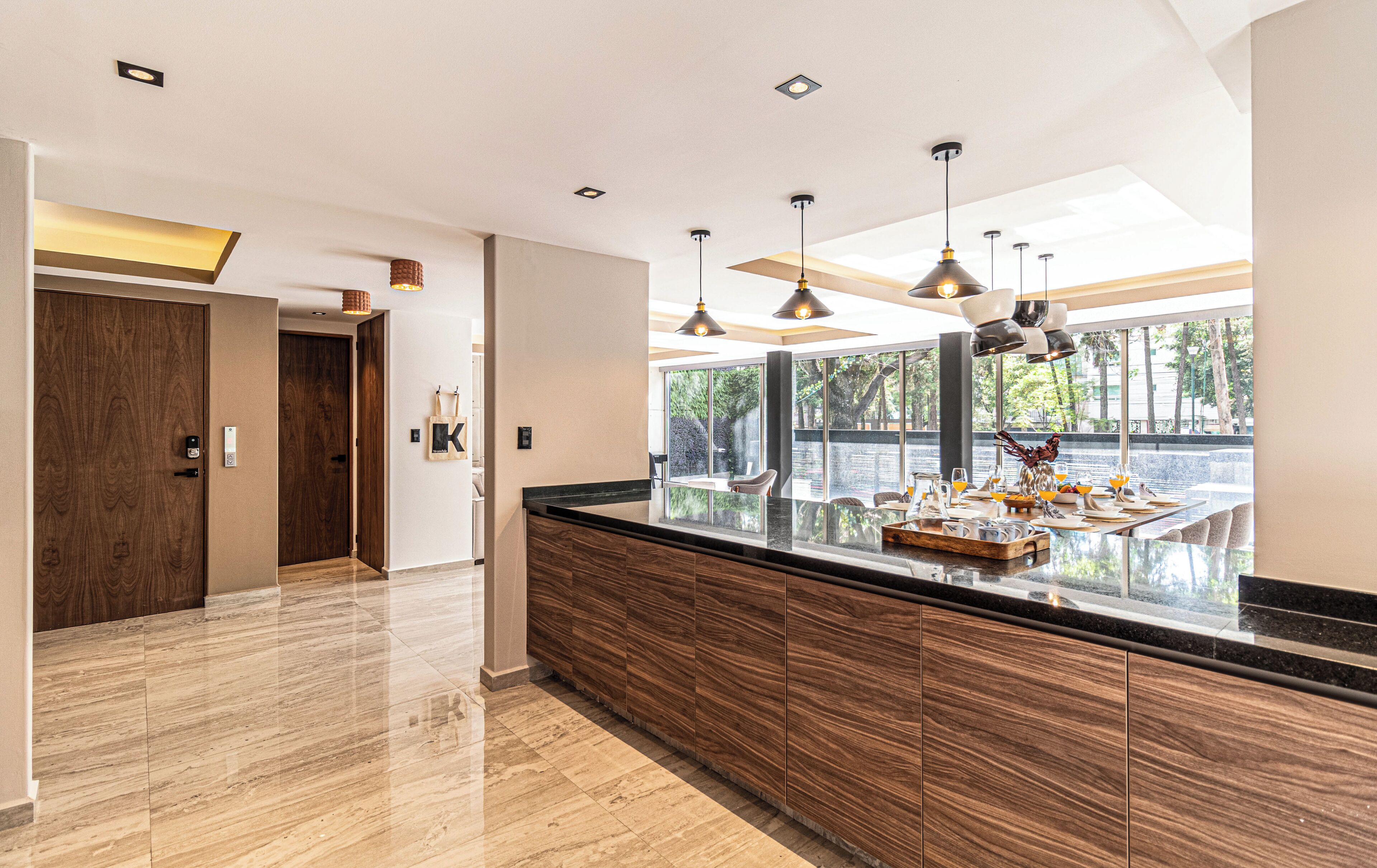 Apartamento grand | Cozinha privada | Geladeira, micro-ondas, cooktop, máquina de café expresso