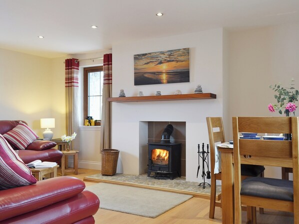 Fireplace - 2 bedroom accommodation in Minish near Lochmaddy, Isle of North Uist (Minish near Lochmaddy, Isle of North Uist)