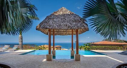 Exquisite ocean-view villa with pool, balcony, & central AC