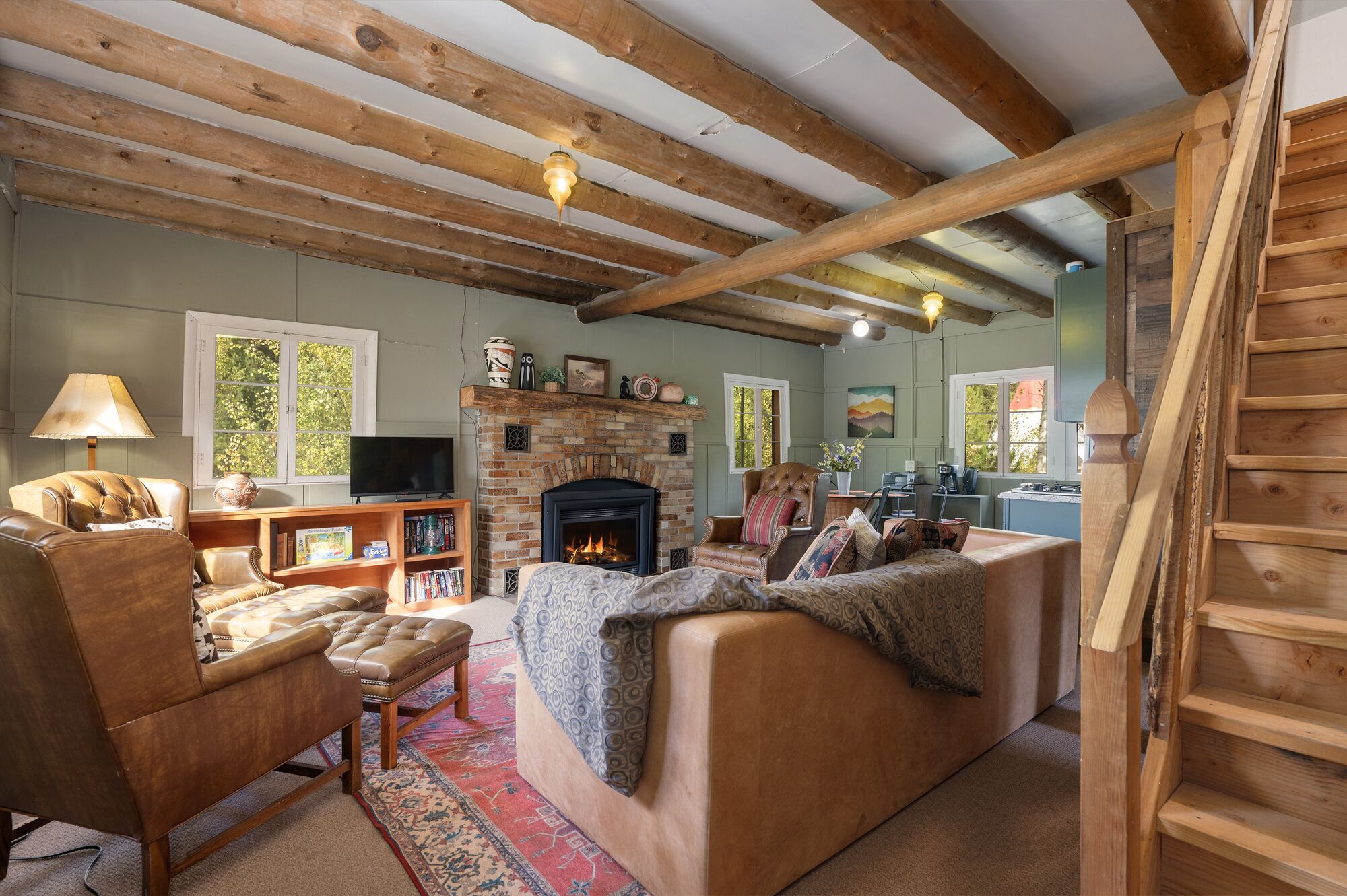 Televisión, chimenea, videojuegos y libros 