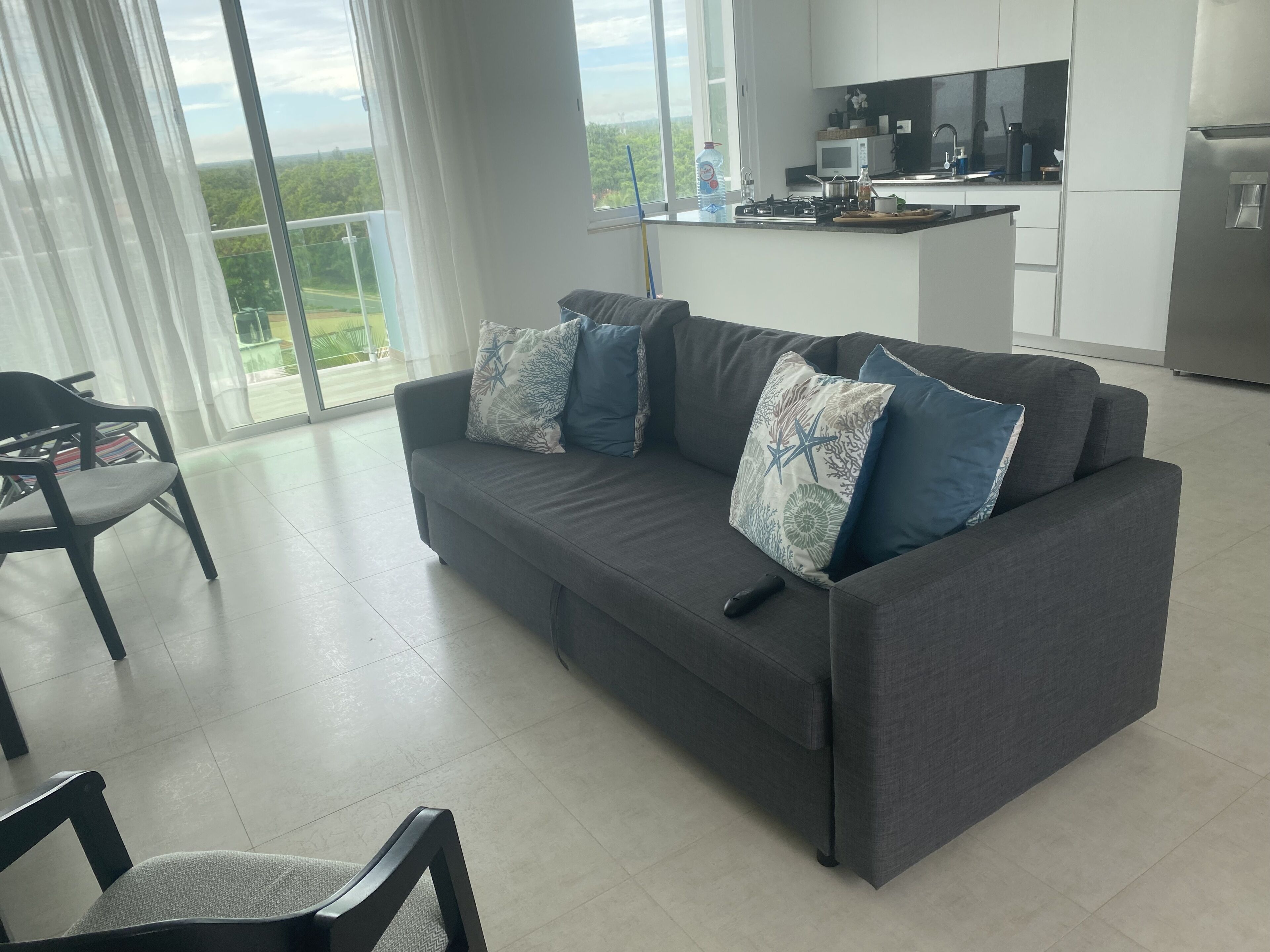 Departamento básico | Área de sala de estar | Smart TV de 55 pulgadas con canales por cable y Netflix 