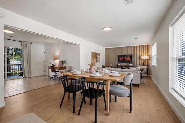 An open flow design makes cooking, dining, and relaxing feel effortless.