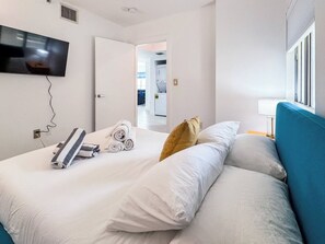 2 bedrooms, iron/ironing board, travel crib, free WiFi