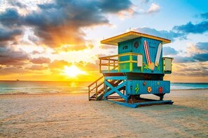 Sun-loungers, beach towels