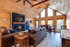 Smart TV, fireplace, video games