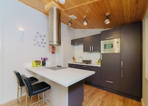 Fridge, oven, stovetop, toaster - 1 bedroom accommodation in Birnam by Dunkeld (Birnam by Dunkeld)