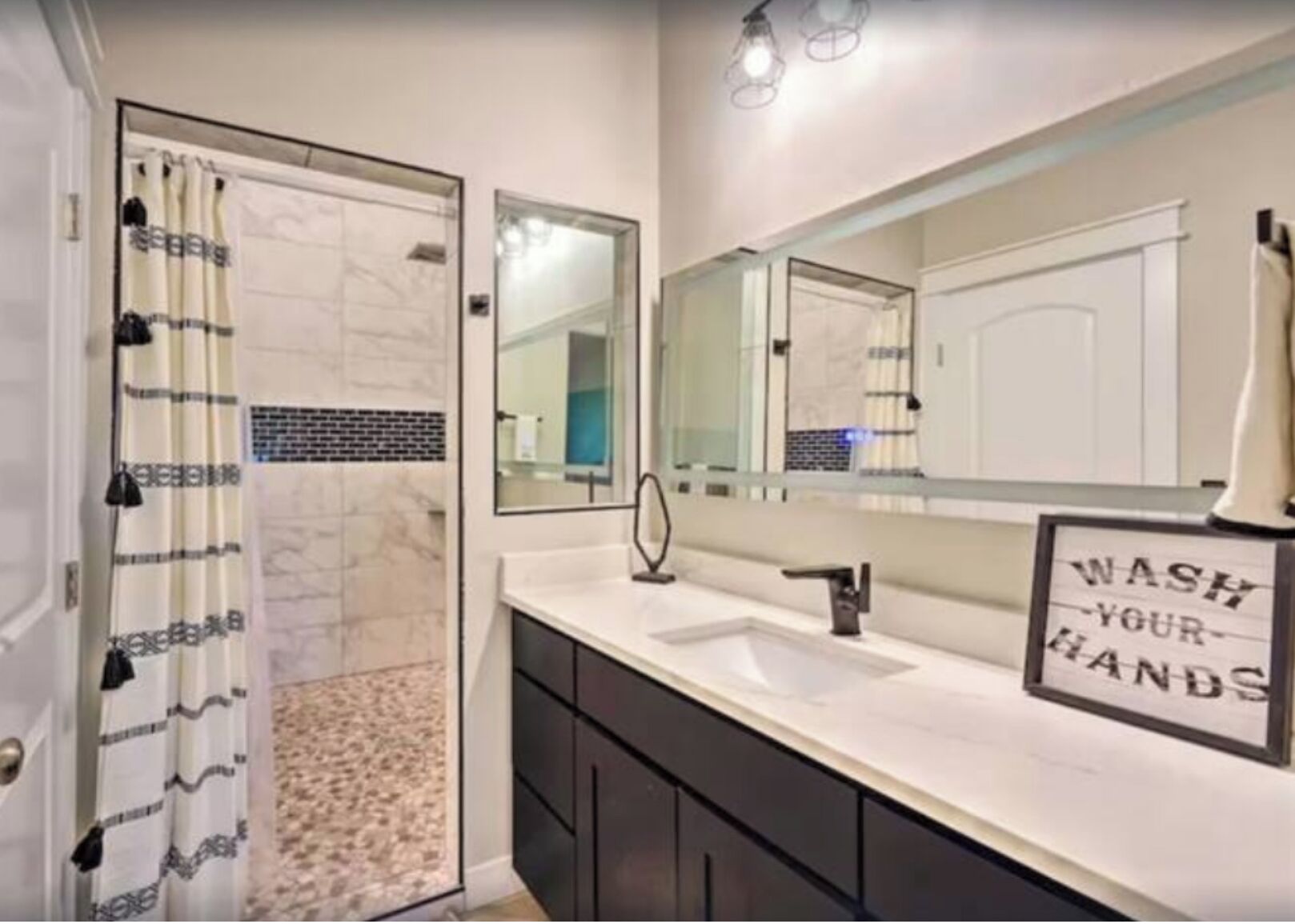 Jetted tub, hair dryer, towels, soap