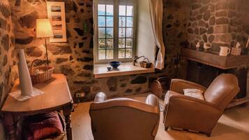 TV, fireplace, DVD player