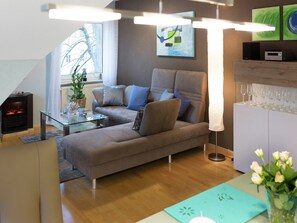 TV, fireplace, video games, DVD player