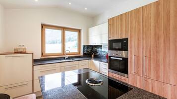 Kühlschrank, Mikrowelle, Herdplatte, Geschirrspüler