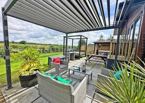 Outdoor dining - Recently upgraded with Gazebo over hot tub and side bar with stools. (Raywell, Beverley)