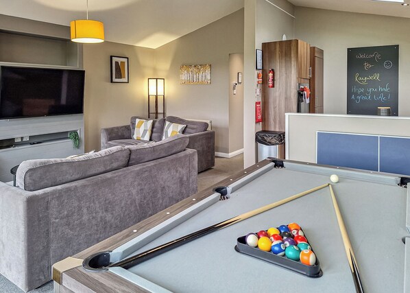 Games room - Recently upgraded with Gazebo over hot tub and side bar with stools. (Raywell, Beverley)