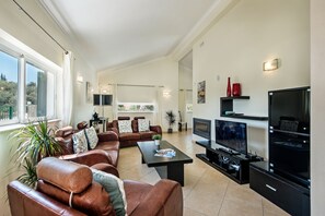 Smart TV, fireplace, DVD player, table football