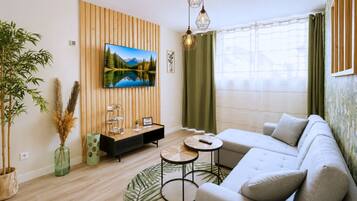 Comfort Apartment | Living area | TV, Netflix, streaming services, offices