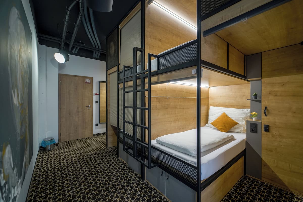 Classic 4-Bed Capsule Room | Desk, laptop workspace, iron/ironing board (on request), WiFi (free)