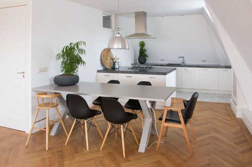 Canal house top floor in historic center Gouda