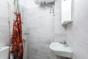 Shower, soap, toilet paper