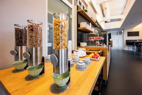 Daily self-serve breakfast (EUR 5 per person)