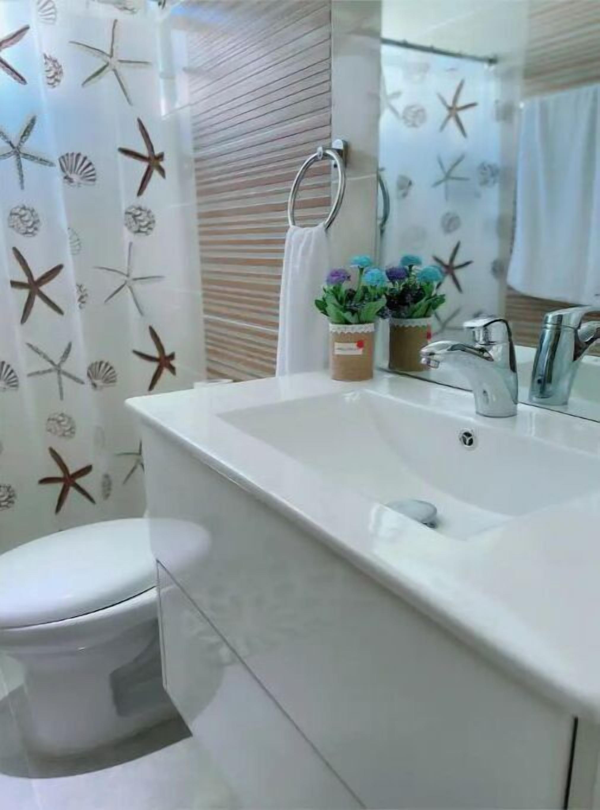 Douche, sèche-cheveux, serviettes fournies, papier toilette